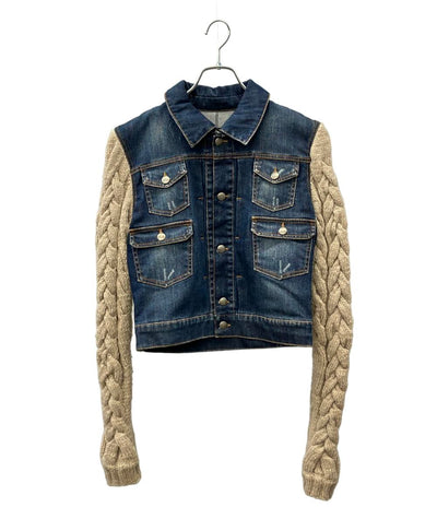 Alexander McQueen ニット切替 デニムジャケット メンズ SIZE 42 アレキサンダーマックイーン