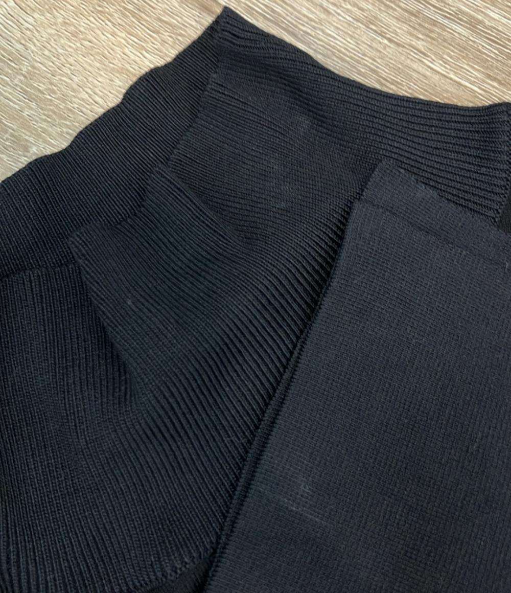 Christian Dior 長袖ニット モックネック スリットニット CDボタン ブラック 5H24543AM549 レディース SIZE 42 (M) クリスチャンディオール