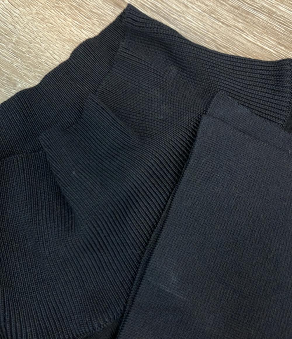 Christian Dior 長袖ニット モックネック スリットニット CDボタン ブラック 5H24543AM549 レディース SIZE 42 (M) クリスチャンディオール