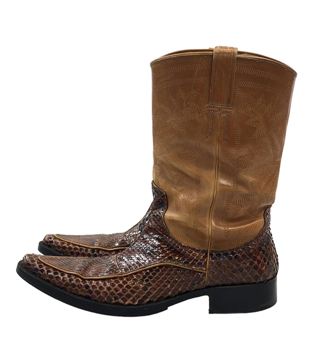 DOLCE&GABBANA ウエスタンブーツ パイソンレザー メンズ SIZE 7 25.0 ドルチェアンドガッバーナ