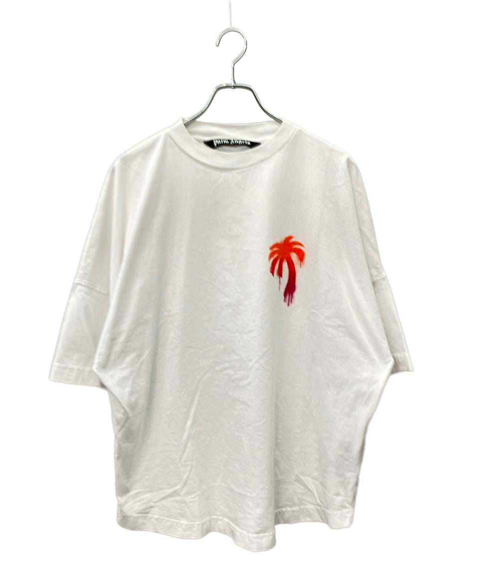 palm Angels オレンジヤシの木 Tシャツ L Palm Angels 半袖Tシャツ スプレーロゴ プリント パームツリー