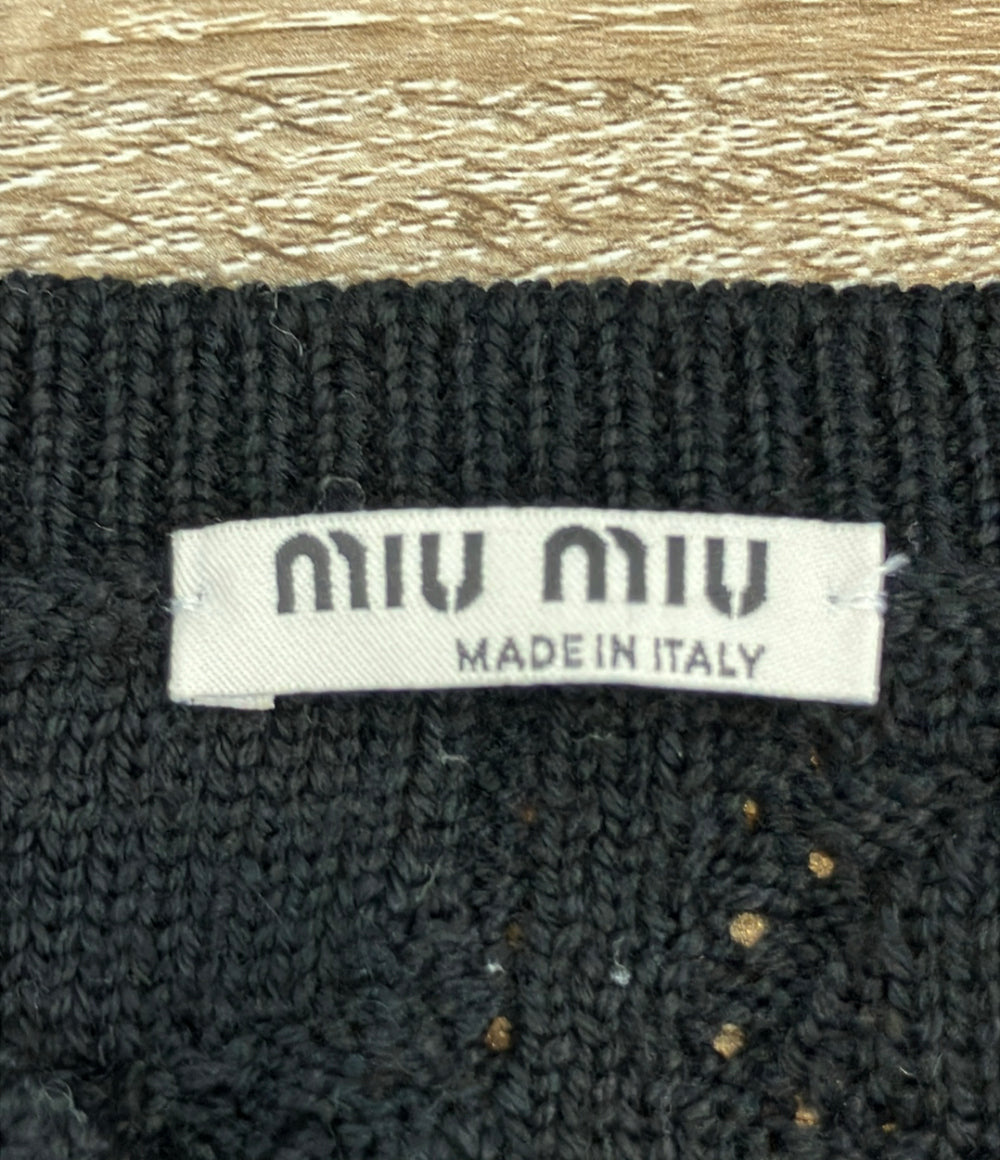 Miu Miu 長袖ニット 透かし編み Z01TQ レディース SIZE 38 (S) ミュウ ミュウ