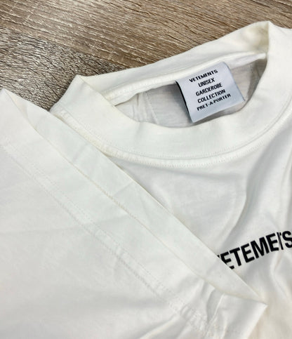 VETEMENTS 半袖Tシャツ ホワイト ロゴ ストリート CWCO221058 メンズ SIZE S ヴェトモン