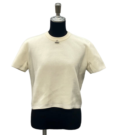 美品 HERMES パルフロワ・リミックスモチーフニット ショートスリーブ 6E2659DX レディース SIZE 40 (S) エルメス