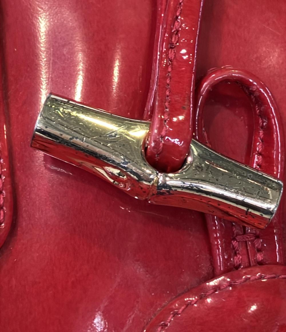 Longchamp 2way ハンドバッグ ショルダーバッグ 斜め掛け パテントレザー ろぞ レディース ロンシャン