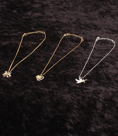 美品 Plus Vendome ネックレス 鳥モチーフ バードモチーフ ハートモチーフ リボンモチーフ 3点セット レディース プラスヴァンドーム