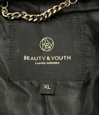 BEAUTY&YOUTH UNITED ARROWS レザージャケット バンドカラー メンズ SIZE XL ビューティアンドユースユナイテッドアローズ