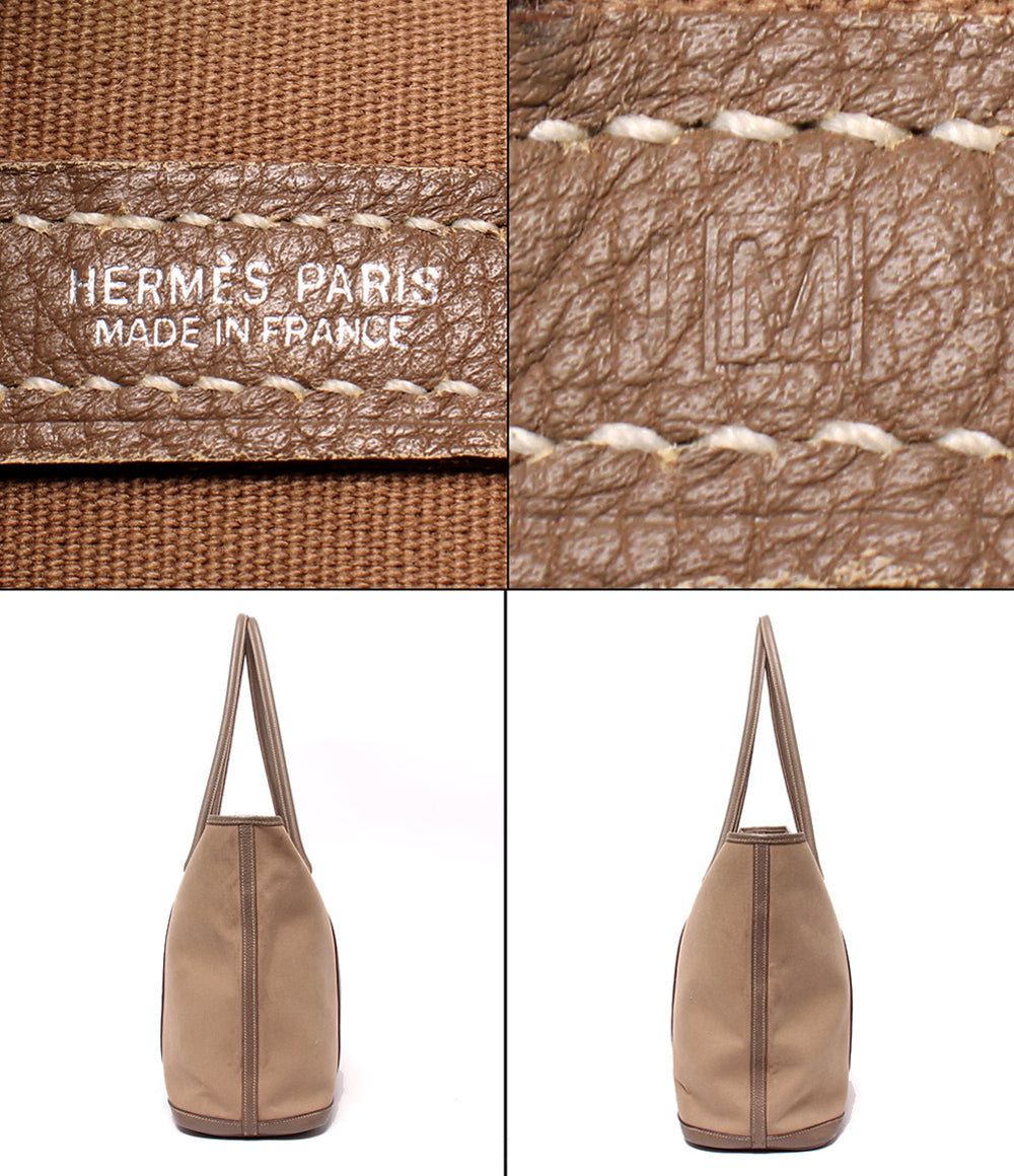 HERMES トートバッグ ショルダーバッグ 肩掛け シルバー金具 ▢M刻印 トワルオフィシエ ガーデンジップ MM レディース エルメス