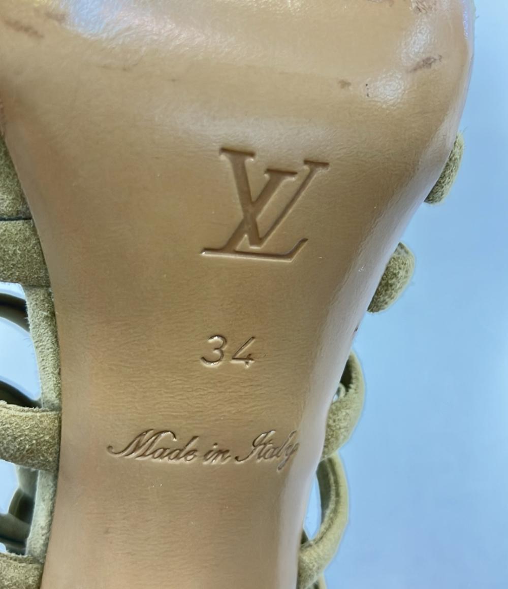 訳あり LOUIS VUITTON スエードサンダル 編み込み レディース SIZE 34