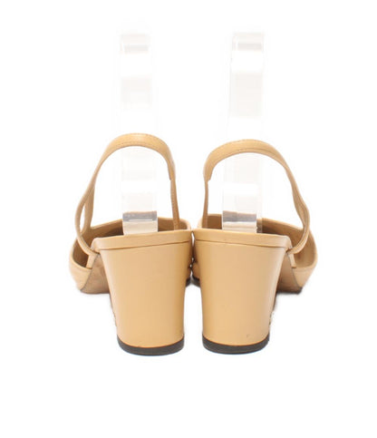 CHANEL スリングバックパンプス バイカラー ココマーク チャンキーヒール G31318 レディース SIZE 38 (25cm) シャネル