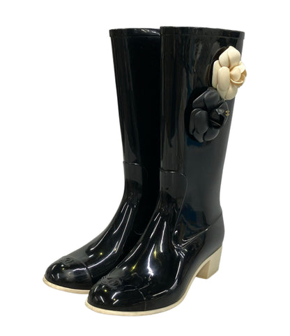 CHANEL レインブーツ カメリア ココマーク レディース SIZE 37 (24.5cm) シャネル
