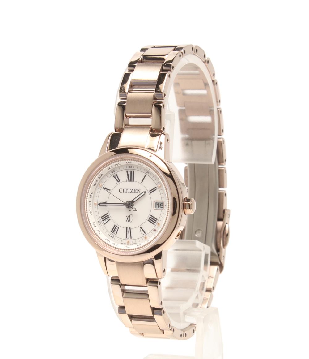 美品 CITIZEN 腕時計 ハッピーフライト クロスシ― xC ソーラー ホワイト系 H240-T022740 レディース シチズン