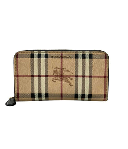 BURBERRY ラウンドファスナー長財布 PVC レザー レディース バーバリー