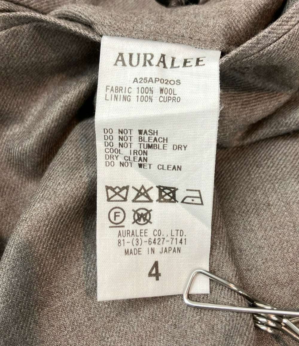 AURALEE スラックスパンツ 25AW ジップアップ SUPER LIGHT WOOL TWO-TUCK SLACKS A25AP020S メンズ SIZE 4 (M-L) オーラリー