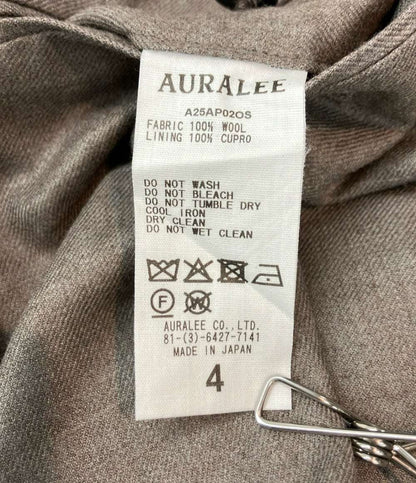 AURALEE スラックスパンツ 25AW ジップアップ SUPER LIGHT WOOL TWO-TUCK SLACKS A25AP020S メンズ SIZE 4 (M-L) オーラリー