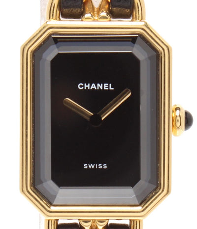 CHANEL 腕時計 プルミエールM クオーツ ブラック H0001 レディース シャネル