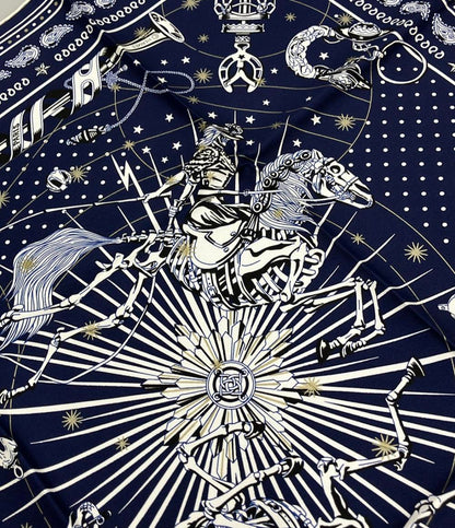 美品 エルメス スカーフ バンダナ カレ55 シルク100% コーラス ステラルム レディース HERMES