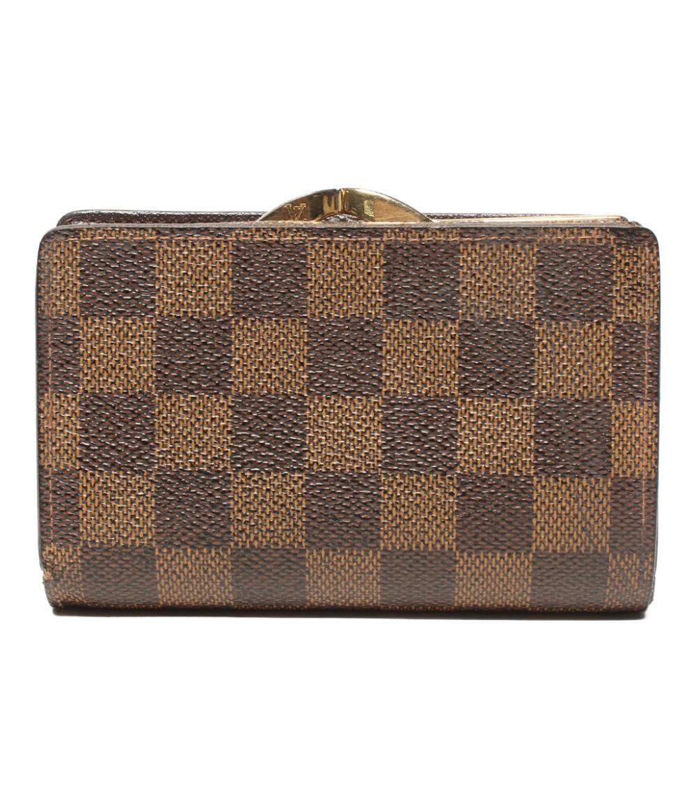 訳あり ルイ・ヴィトン 二つ折り財布 ポルトフォイユ ヴィエノワ ダミエ N61674 レディース LOUIS VUITTON