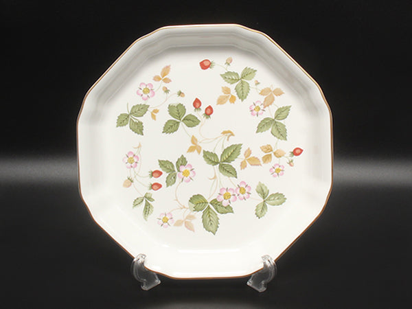 美品 WEDGWOOD オクタゴナルディッシュ 皿 25cm ワイルドストロベリー ウエッジウッド