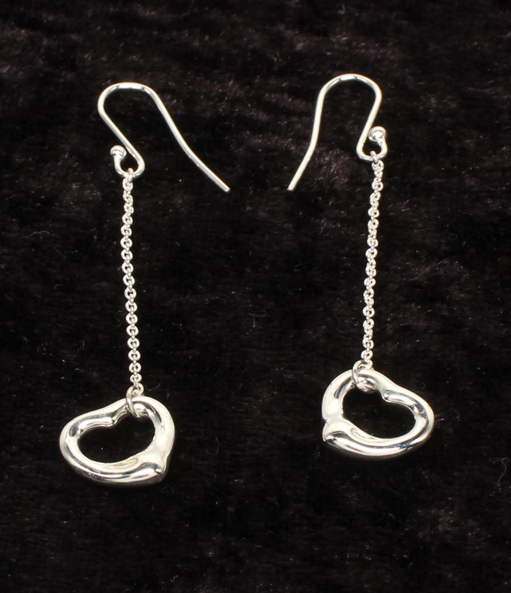 美品 ティファニー ピアス SV925 オープンハート スイング ドロップ