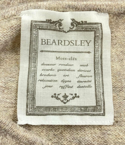 美品 ビアズリー ウールアクリルナイロン切り替えニットセーター レディース SIZE F BEARDSLEY