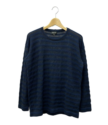 美品 ジョルジオアルマーニ 長袖ニット ボーダー柄 メンズ SIZE 48 (L) GIORGIO ARMANI–rehello by BOOKOFF