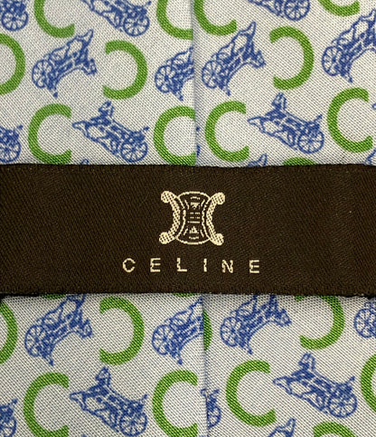 美品 CELINE ネクタイ シルク100% 馬車柄 メンズ セリーヌ