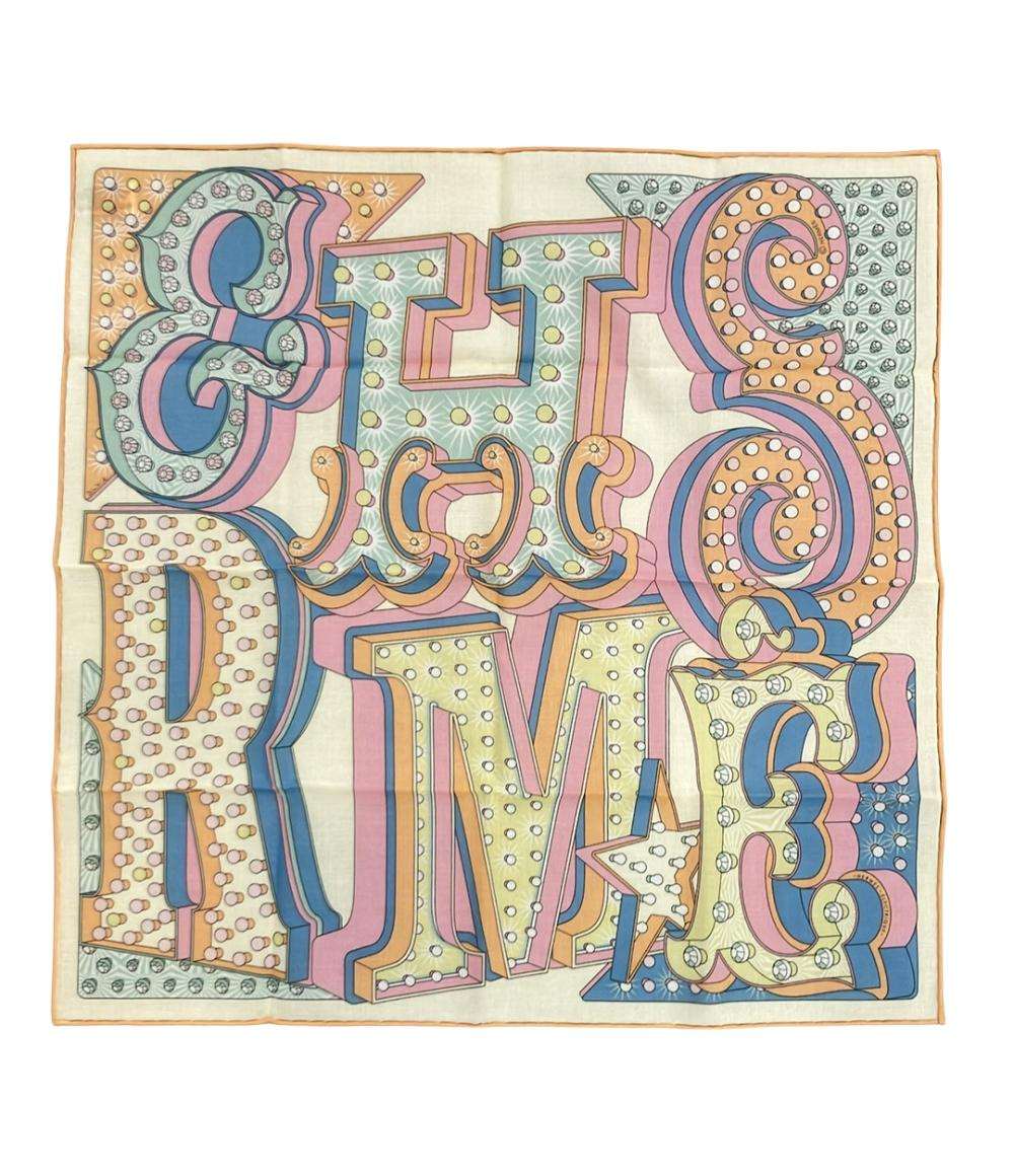 美品 HERMES ハンカチーフ カレ45 ガブロッシュ エレクトリック レディース エルメス