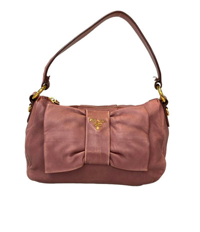 訳あり PRADA ショルダーバッグ 肩掛け リボンモチーフ レディース プラダ