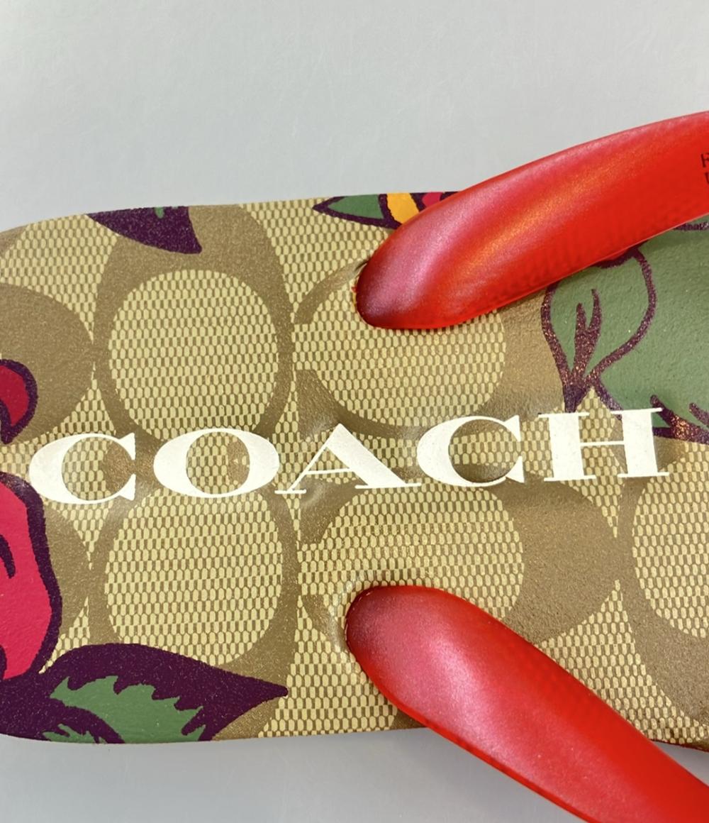 美品 COACH ビーチサンダル シグネチャー柄 レディース SIZE 5 B コーチ