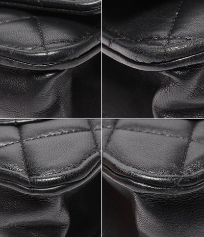 CHANEL チェーンウォレット ショルダーバッグ 斜め掛け ゴールド金具 マトラッセ シングルフラップ ラムスキン レディース シャネル