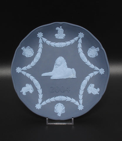 WEDGWOOD イヤープレート 飾り皿 18cm 2004 ジャスパー ポートランドブルー ウエッジウッド