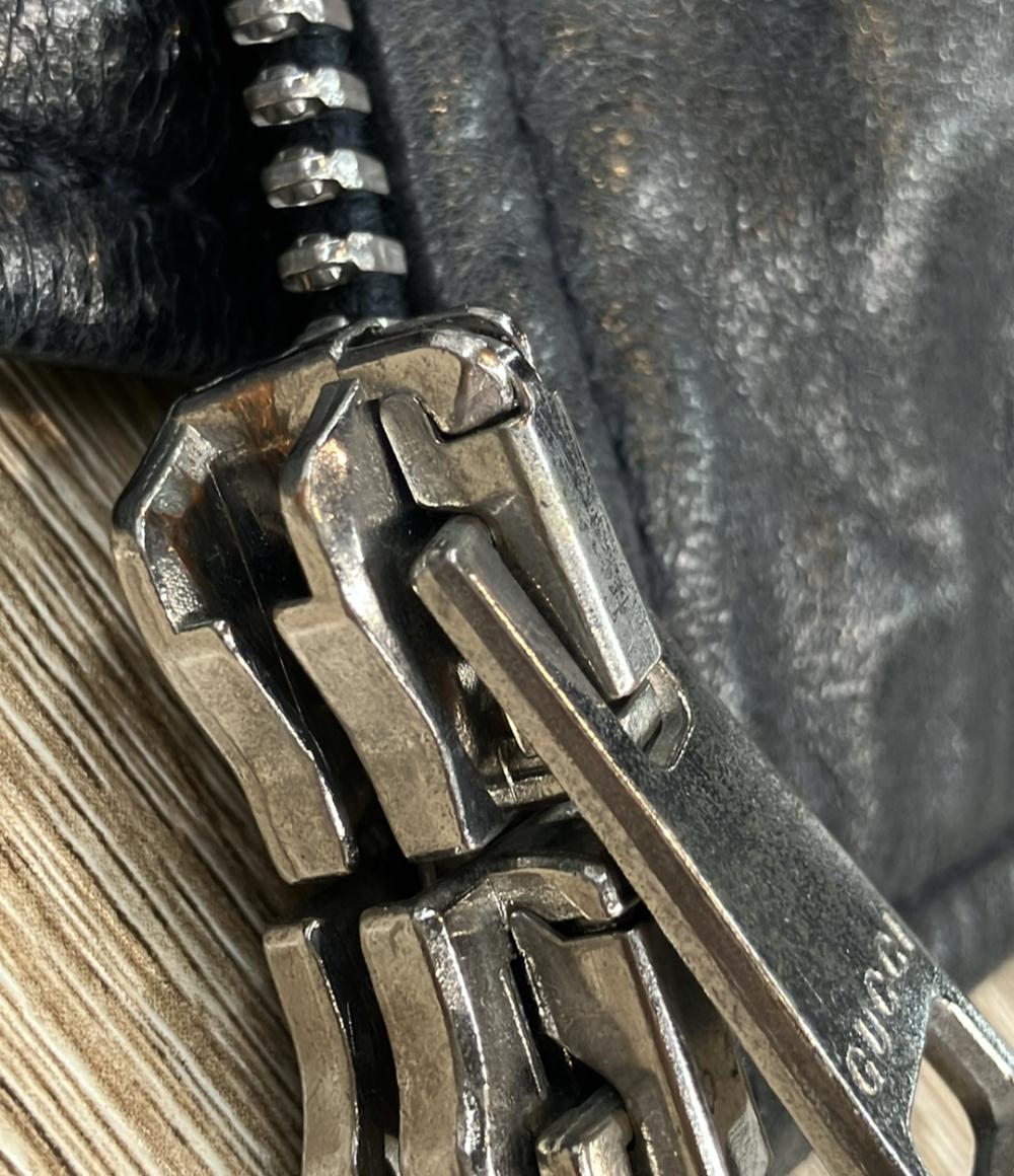 GUCCI ライダースジャケット レザー 羊革 ダブルジップ 269274 XN377 メンズ SIZE 46 (M) グッチ