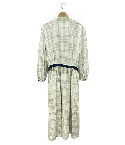 美品 ミスアシダ ウールナイロンチェック柄長袖ロングシャツワンピース レディース SIZE 11 (L) miss ashida