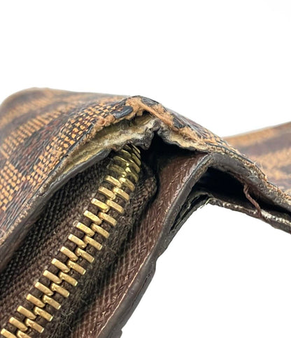 LOUIS VUITTON 二つ折り財布 コンパクトジップ ダミエ N61668 レディース メンズ ルイ・ヴィトン