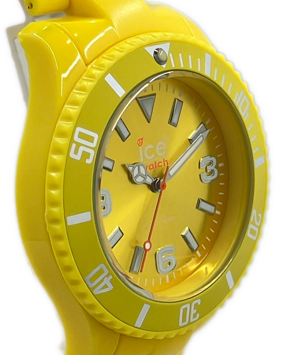 美品 ice watch 腕時計 クオーツ イエロー レディース メンズ アイスウォッチ