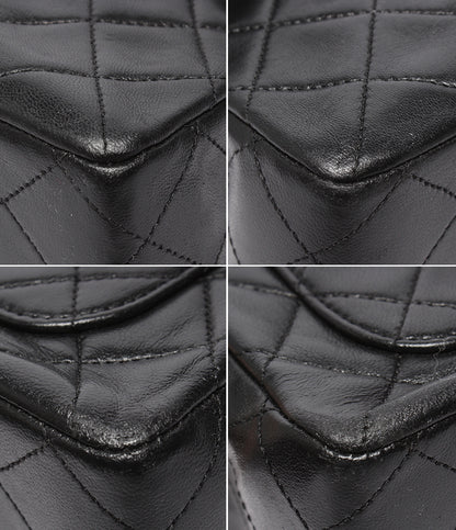 CHANEL チェーンショルダーバッグ ダブルチェーン ダブルフラップ ゴールド金具 マトラッセ 1番台 ラムスキン 肩掛け レディース シャネル