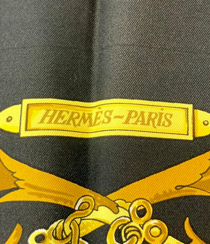 美品 エルメス スカーフ カレ90 シルク100% 轡の気品 le mors a la conetable レディース HERMES