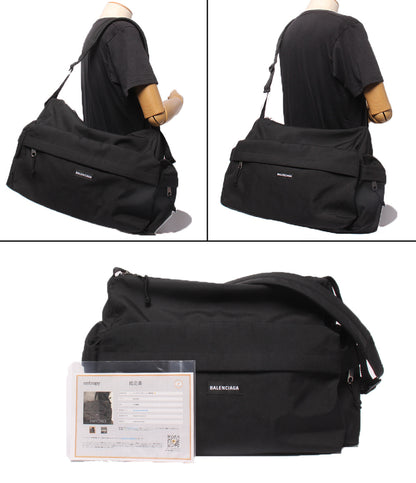 美品 BALENCIAGA ショルダーバッグ 斜め掛け 肩掛け Explorer マルチポケット ウィークエンダー ミディアム メンズ レディース バレンシアガ