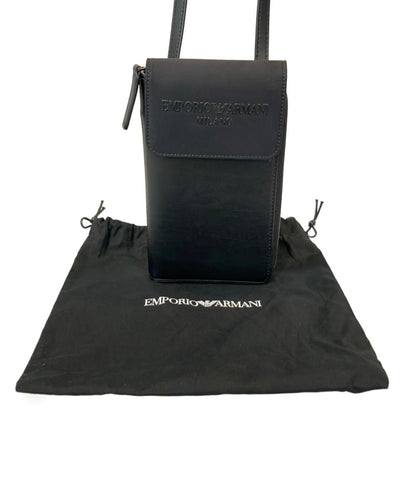 美品 EMPORIO ARMANI ショルダーバッグ トラベルポーチ ラウンドファスナー メンズ エンポリオアルマーニ