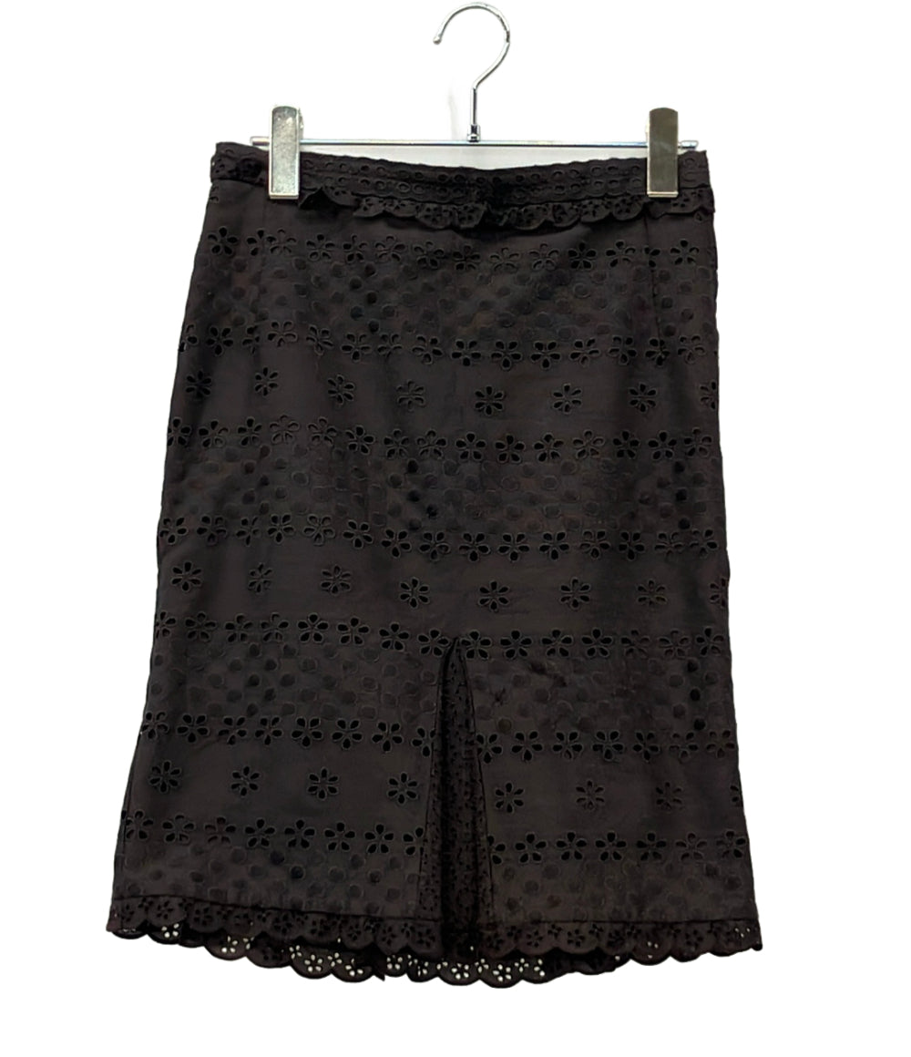 LOUIS VUITTON スカート 膝丈 パンチングレース レディース SIZE 34 (S