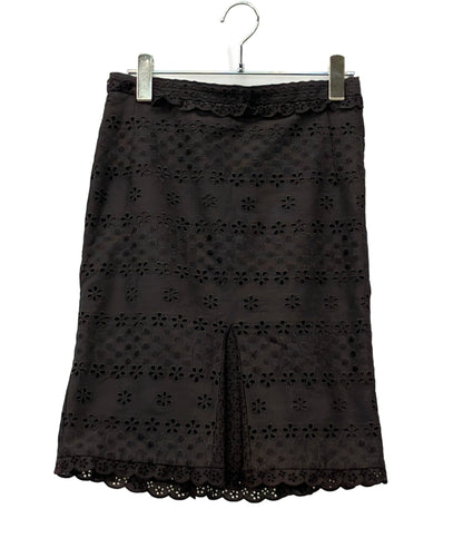 LOUIS VUITTON スカート 膝丈 パンチングレース レディース SIZE 34 (S) ルイ・ヴィトン