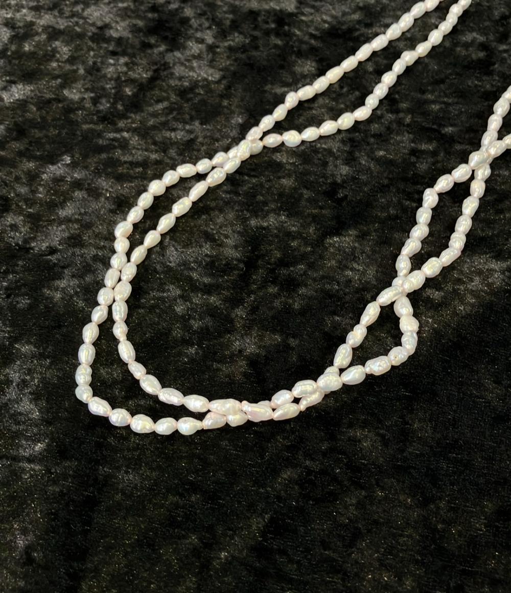 2連ロングネックレス SV 淡水パール レディース