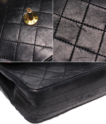 CHANEL チェーンショルダーバッグ シングルフラップ 斜め掛け ヴィンテージ ラムスキン ゴールド金具 マトラッセ レディース シャネル