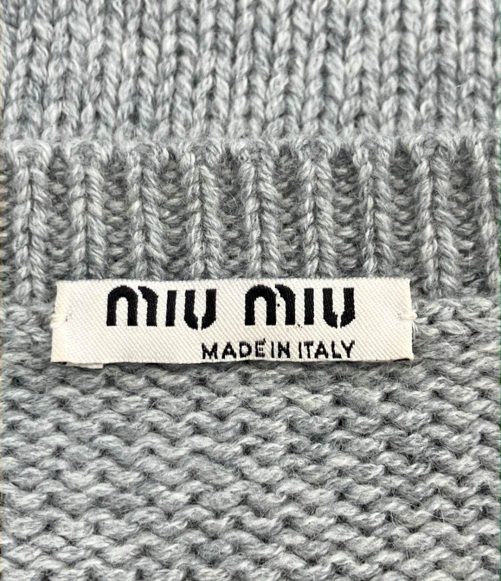 Miu Miu 半袖 ニット ビジュー付き MMN872 レディース SIZE 40 (S) ミュウ ミュウ