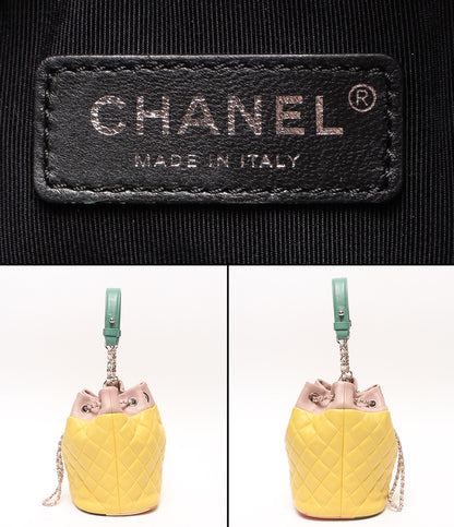 訳あり CHANEL 2WAYハンドバッグ ショルダーバッグ 斜め掛け 肩掛け シルバー金具 マトラッセ ラムスキン 巾着型 ココマーク レディース シャネル
