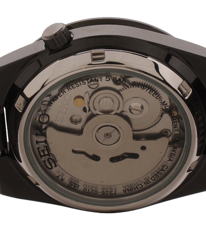 美品 SEIKO 腕時計 セイコー5 自動巻き ブラック 7S26-02T0 メンズ セイコー