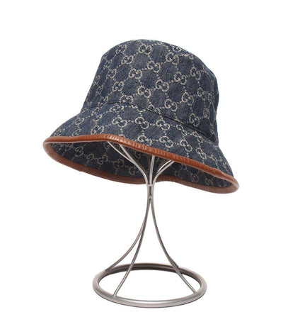 GUCCI バケットハット デニム GGキャンバス 57631 4HAC3 レディース メンズ SIZE L 59cm グッチ