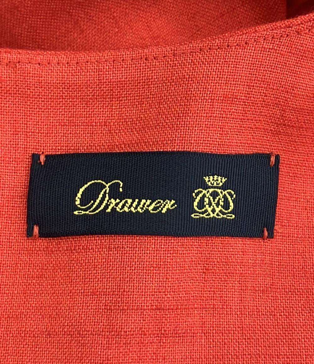 Drawer リネン混シルク Aラインノースリーブ ワンピース 6526-234-1288 レディース ドゥロワー