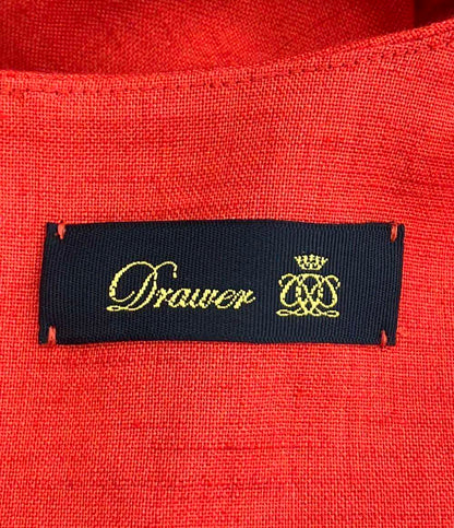 Drawer リネン混シルク Aラインノースリーブ ワンピース 6526-234-1288 レディース ドゥロワー